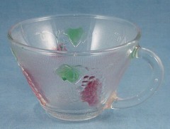 Two Flashed Frosted Punch Cups, Crystal
