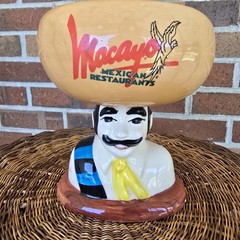 Vintage Macayo Mexican Restaurants Sombrero Man Mug Bowl Ceramic Barware Decor