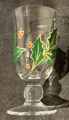 Pair 2 Lenox Holiday Holly Berry Gold Wine Iced Tea Glass Water Goblet Christmas