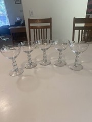 Bryce Aristocrat Clear (5) Sherbet or Champagne Glasses, 5 1/4″