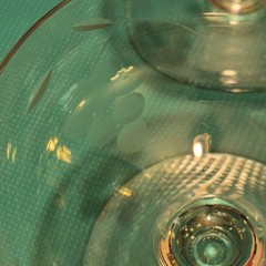 Set of 5 Vintage Princess House Etched Grape Champagne or Sherbet Glasses