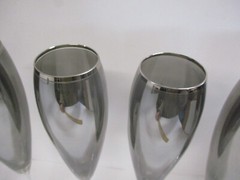 Set of 6 Silvertone Chamagne Glasses Flutes