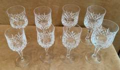 Atlantis Moselle Wine Cut Lead Crystal Goblets & Flutes set of 12 pc champagne