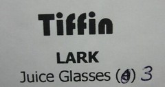 Tiffin LARK Juice Glasses SET OF THREE *MINT IN BOX*