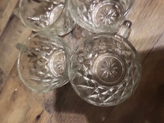 Set Of 6 Cups Vintage Anchor Hocking Crown Point Punch Bowl Cups Replacement