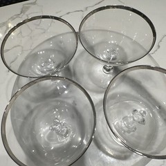 4 Vintage Fostoria Wedding Ring Champagne Cocktail Sherbet Goblets Glasses 4.25”