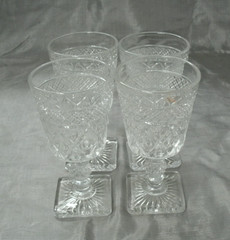Vtg Imperial Glass CAPE COD Set of 4~5-1/2″ 8 oz Wine Goblets Glasses #1602 EC