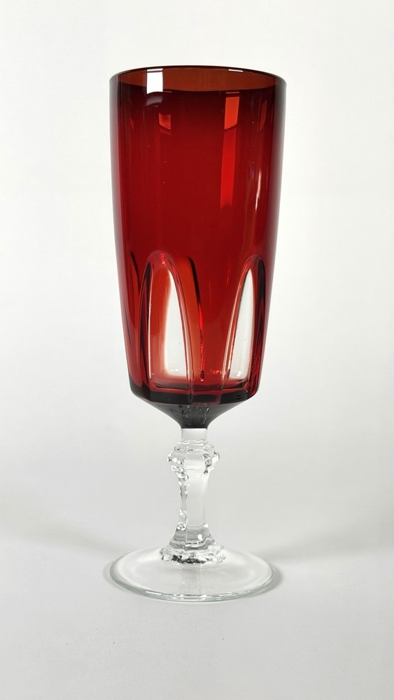Vintage Cristal D’Arques Durand Gothic Arch Ruby RED Wine Glass