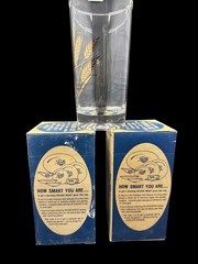 Golden Wheat 12 oz Glass Tumblers With 22k Gold Trim Vintage Premium DUZ New In