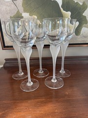 Mikasa Sea Mist Clear Frost Stem Wine Water Glass 8.5″ Set of 5