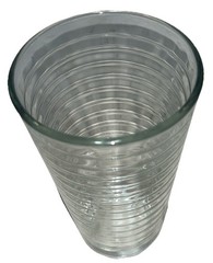 Vintage Libbey Hoops Crisa Clear 16 Oz Water Glass Drink Tumbler Ribbed Rings