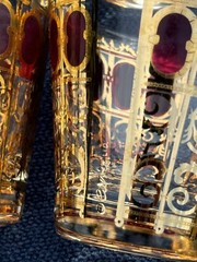 VINTAGE 22 KARAT GOLD 8 CULVAR GLASSES Moorish design