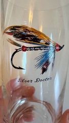 Vintage Fly Fishing Highball Glasses Set Of 8 With Multicolor Fly Designs