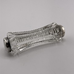 Antique Sterling Silver End Caps Crystal Knife Rest British Hallmarks