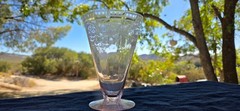 Antique Cambridge Heatherbloom Pink Glass Champagne Soda Flute Pattern #704 a