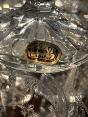 Bohemia Clear Crystal Glasses In the «Cascade» pattern 6-1/2”. Nine Available
