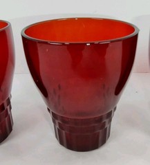 Set of 4 Anchor Hocking Royal Ruby Red Windsor 9 oz. Flat Water Tumblers 1950’s