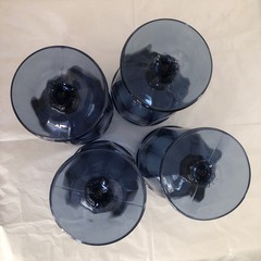 Vtg Libby Gibraltar Dusky BlueIced Tea Goblets Set of 4 Duratuff