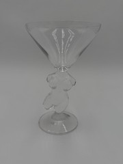 Rare Vintage Schott Zwiesel Inferno Nude Female Figure Colorful Champagne Glass
