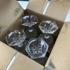 70s Fostoria SET (8) Crystal Heritage 2887 Goblets Glasses Party Holiday VTG