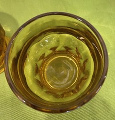 Set of 4 Vintage Anchor Hocking Georgian Honeycomb Amber Juice Glass 3” ( S-1)