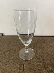 Vintage Etched Crystal Stemmed Juice Water Ice Tea Glass Goblet