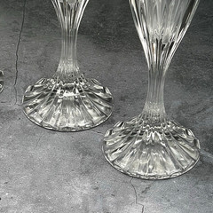 4 Mikasa Park Lane Crystal Glass Champagne Flutes Goblets 8 3/4″ Excellent