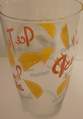 Vintage 1970’s Iced Tea Glass Ribbed Bottom 26 oz, See Factory Dimple on Top Rim