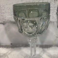TWO Napolean by NACHTMANN Smoke Green Stemmed Goblet – 7.5”