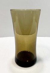 Vintage Set of 5 Anchor Hocking Linden Mocha Tawny Brown Glass Tumblers 16oz