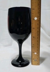 Vintage Black Purple Amethyst Goblet 7″ Tall 2.75″ Across Top