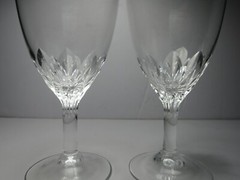 Cristal d’Arques Lara Blown Ice Tea Water Glass Vertical Cuts 7.75″T x 3.5″ Dia