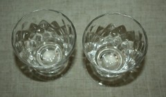 Vintage Footed Clear Oyster / Cocktail / Fruit Glasses 2 3/4 Inches Tall