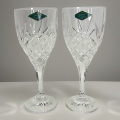 Shannon Crystal Designs Of Dublin Ireland 24% Lead Crystal Set/2 Wine Goblets