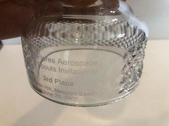 Golf Ball Trophy «Tom Flores Aerospace Boy Scouts Invitational» Crystal Trophy