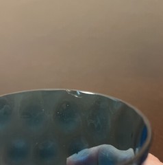 Vintage Set Of 2 Thumbprint Dot Drink Glass Shot Glass Peacock Blue 3.5” Tall
