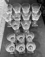 Rare Pairpoint Antique Set of 16 Glasses; Model No. 5000/Pattern No. 33; MINT