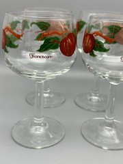 Franciscan Glassware 40 oz Pitcher and Four 12 oz Goblets Apple Pattern (1J)