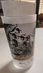 VINTAGE LIBBEY Set of 4 MCM CALIFORNIA MISSION Glasses Tumblers Frosted 8 oz EXC