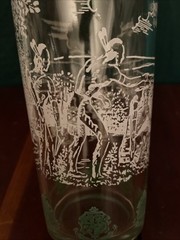 Vintage Highball Glass Bar Glass Colonial Williamsburg Virginia Green White 16oz