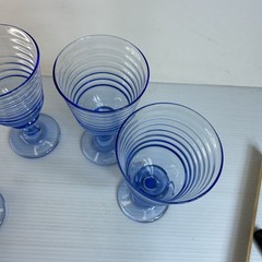 LIBBEY Sirrus Blue Water Tea Goblets, Wine Glasses, 12 oz Stemmed 7” T Set of 4
