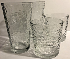 Vintage Libbey Frost Tumbler Glasses 16 Oz Rocks Glasses 12 Oz Clear Set 2 Each