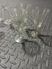 Set (11) Vintage floral etched crystal tulip shaped wine glasses Rare 🔥