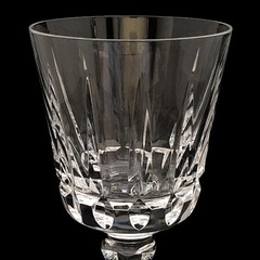 Atlantis Water Glass Lisbon Crystal Vertical Horizontal Cuts 10oz 6 3/4 4Pc Set