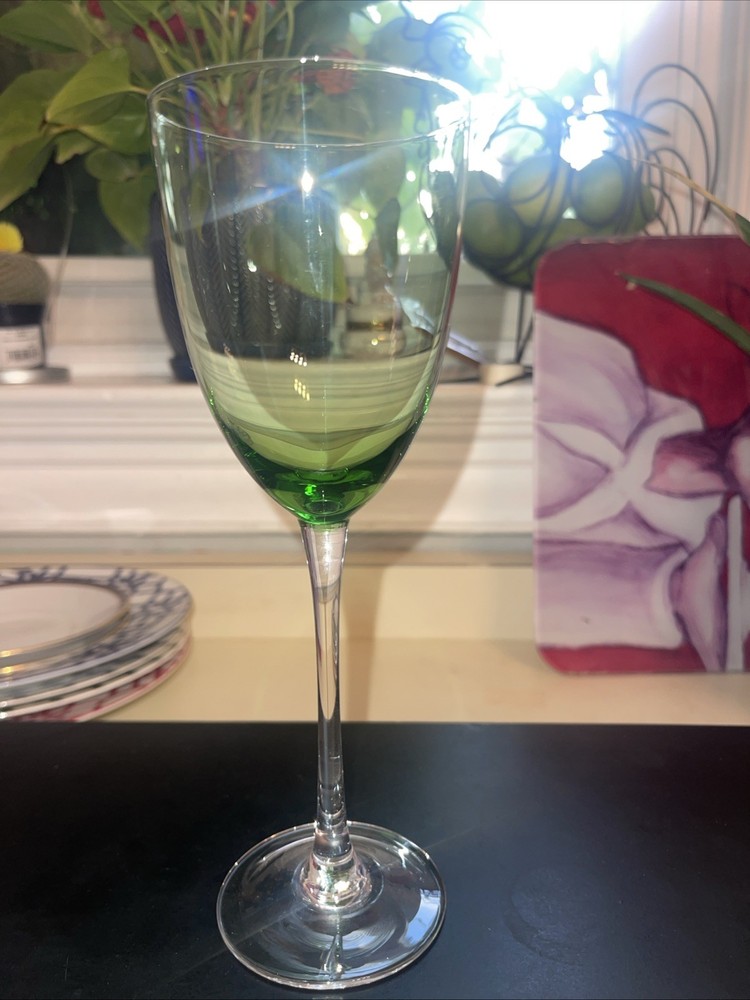 Lenox Fine Crystal GEMS Green White Wine Glass Jewel Tone Tall Stem Replacement