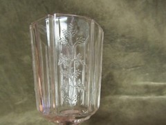 1883 Clear Paneled Sprig Rival Pattern Pressed Glass Water Goblet Bryce Higbee