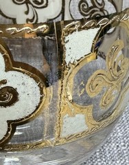 2 pc Culver 22KT Gold Roly Poly Whiskey Glass Salley Pattern Mid Century Style