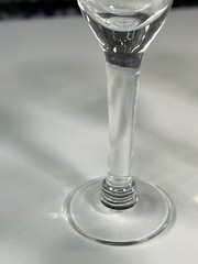 Vintage Aperitif Stemmed Glass sherry cordial glass gray cut floral pattern 3oz