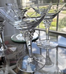 Set Of 4 Rose Marie Clear (Cut) Cocktail Glasses by Tiffin-Franciscan