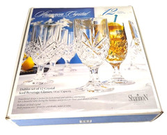 12 Shannon Crystal Designs of Ireland Stem Goblets Iced Drinking Glasses 14 oz